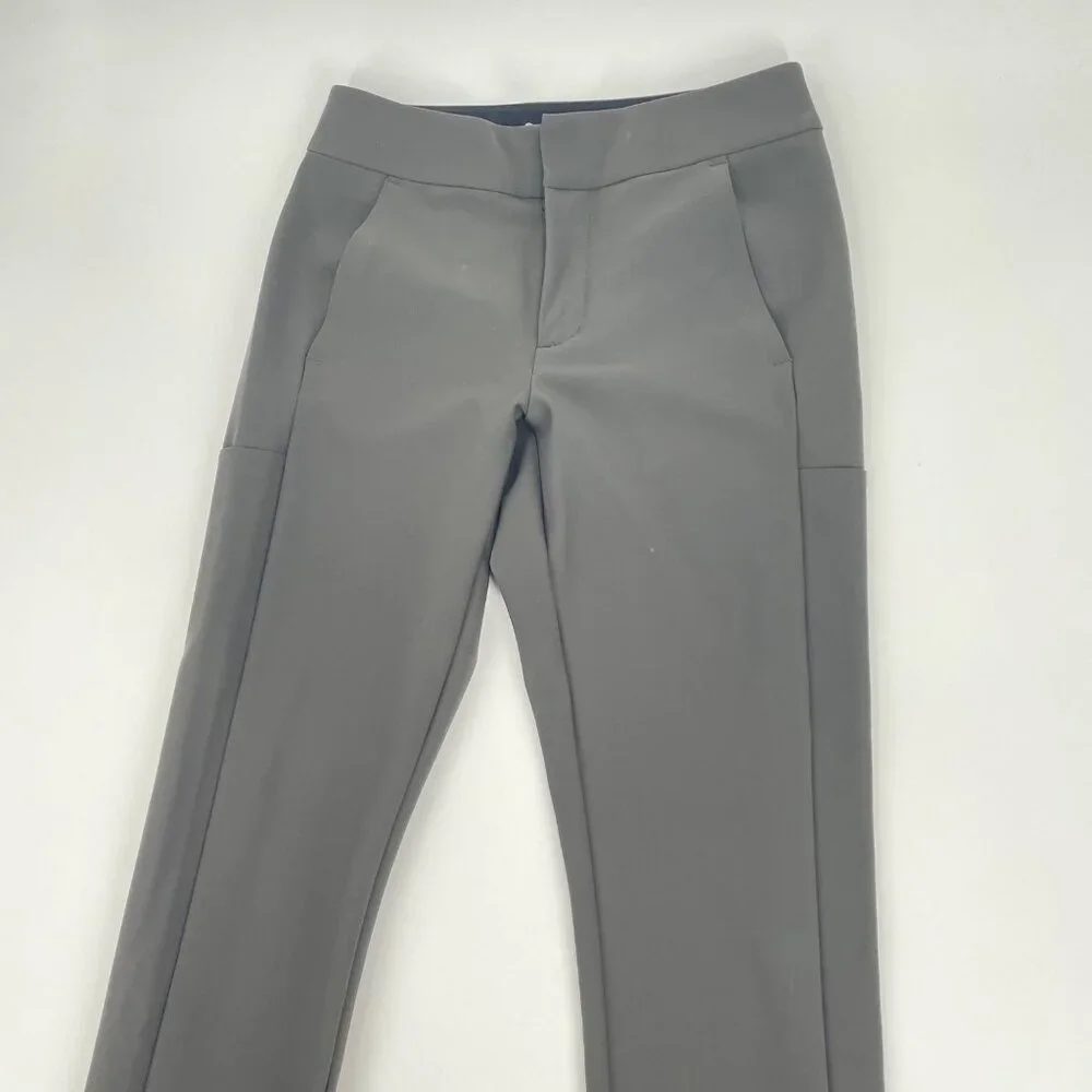 Athleta Stellar Trouser Pants Nylon Spandex Gray Pockets Womens Size 2 Ankle Zip - Picture 10 of 10